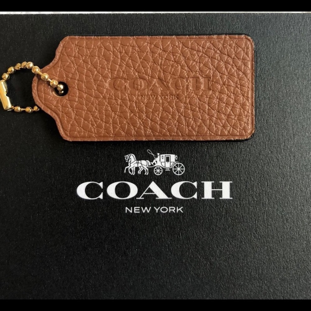 NEW COACH Leather Hang Tag/ Key Fob
